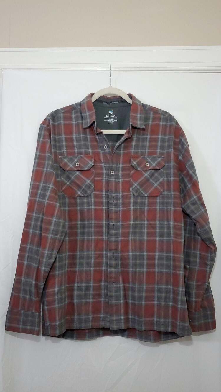 KÜHL Dillingr Flannel Plaid Long Sleeve Shirt Men's Large